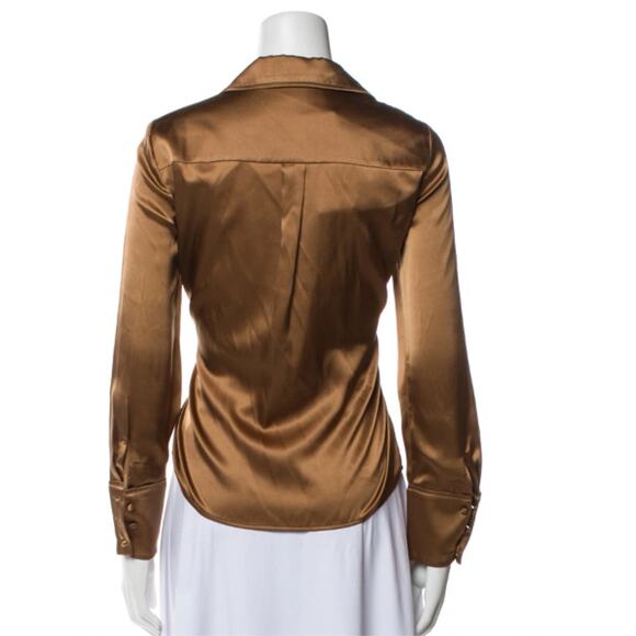 Alice + Olivia Silk Long Sleeve Button-Up Top - Picture 3 of 3